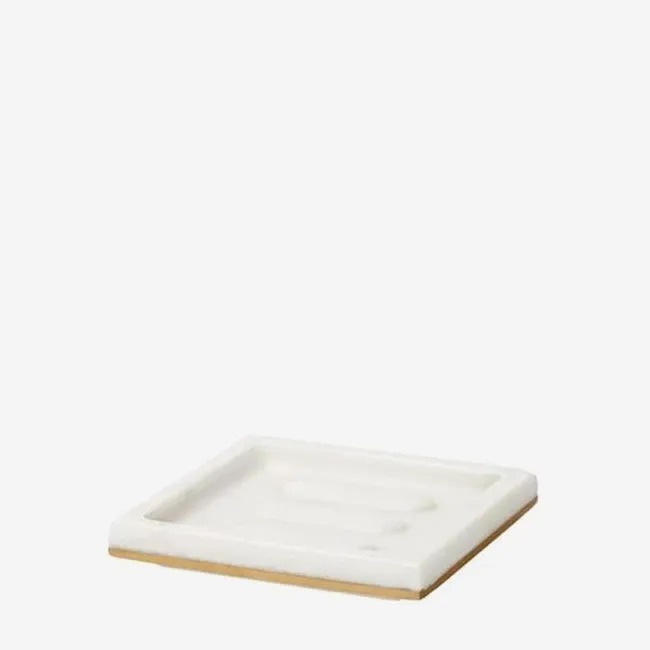 Sferra | Pietra Marble Soap Dish - White & Gold