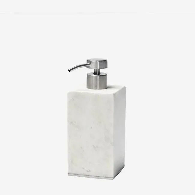 Sferra | Pietra Marble Soap Dispenser - White & Silver