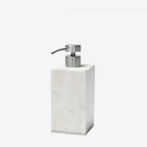 Sferra | Pietra Marble Soap Dispenser - White & Silver