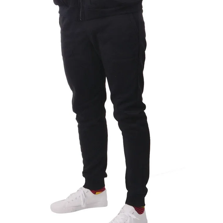 Slim Fleece Track Pant w/ Cuff Black S