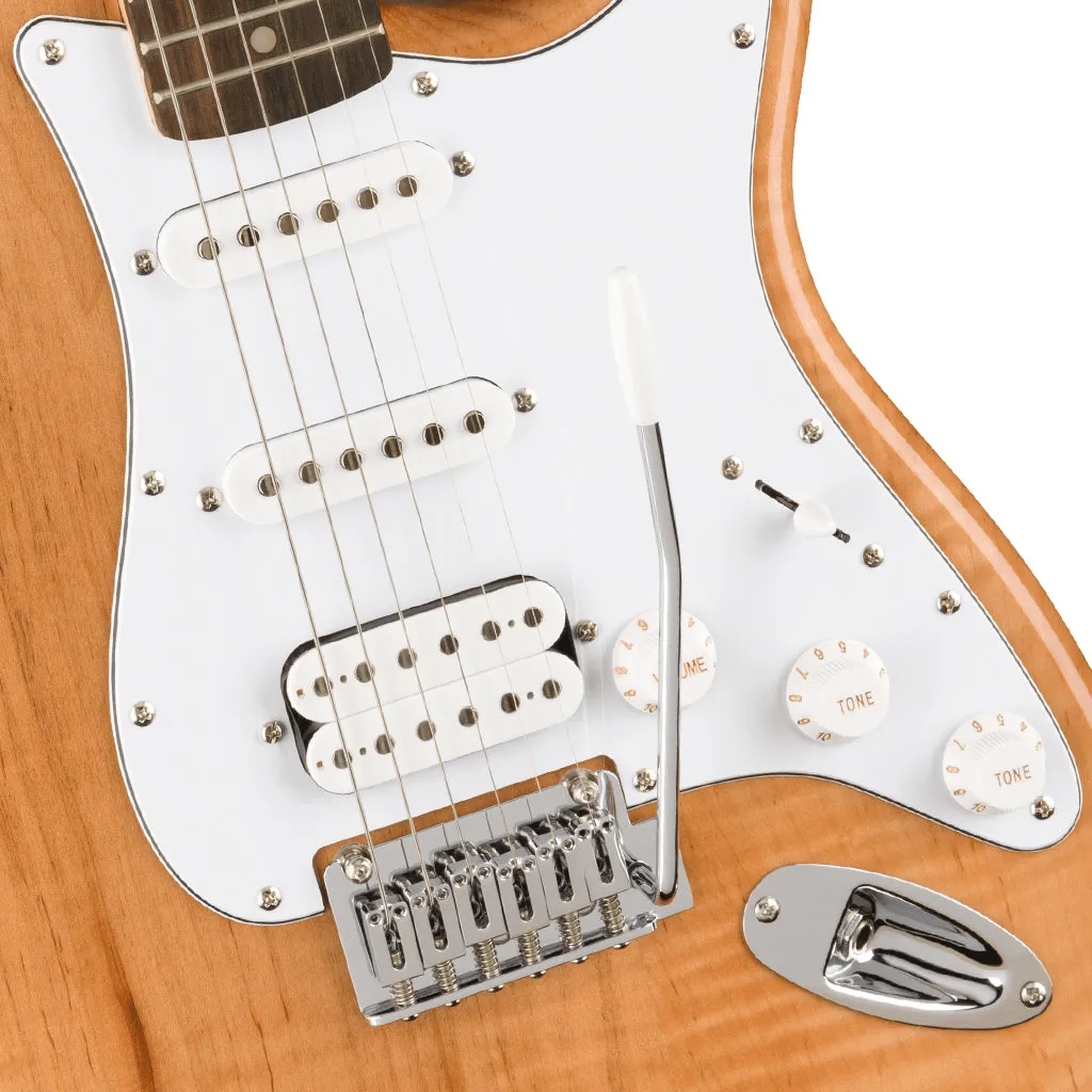 Squier FSR Affinity Series Stratocaster HSS, Laurel Fingerboard, White Pickguard, Natural